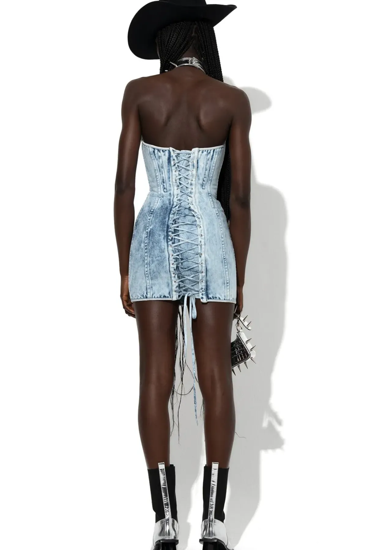 Discount Marques ' Almeida ACID WASH DENIM CORSET DRESS ACIDWASH