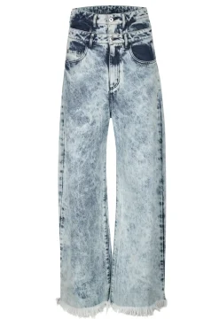 Hot Marques ' Almeida ACID WASH DENIM DOUBLE WAIST BOYFRIEND TROUSERS ACIDWASH