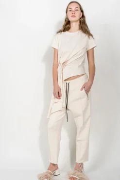 Sale Marques ' Almeida FEATHER STRAPPY SANDAL BEIGE