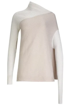Best Marques ' Almeida PATCHWORK DRAPED JUMPER IN MERINO KNIT BEIGE