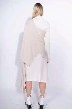 Best Marques ' Almeida PATCHWORK DRAPED JUMPER IN MERINO KNIT BEIGE
