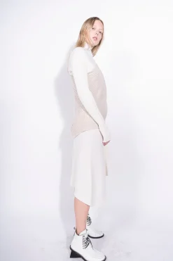 Best Marques ' Almeida PATCHWORK DRAPED JUMPER IN MERINO KNIT BEIGE