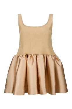 Clearance Marques ' Almeida SLEEVELESS PUFF HEM TOP BEIGE