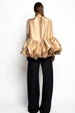 Best Marques ' Almeida SLEEVELESS PUFF HEM TOP BEIGE