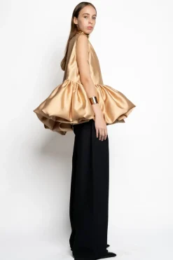 Best Marques ' Almeida SLEEVELESS PUFF HEM TOP BEIGE