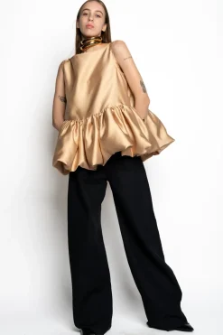 Best Marques ' Almeida SLEEVELESS PUFF HEM TOP BEIGE