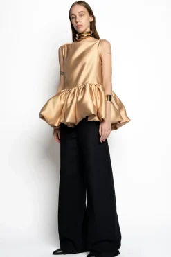 Best Marques ' Almeida SLEEVELESS PUFF HEM TOP BEIGE