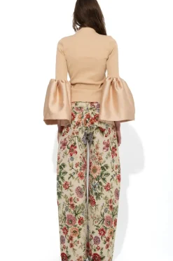 Outlet Marques ' Almeida TURTLENECK PUFF SLEEVE TOP BEIGE