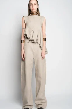 Hot Marques ' Almeida WOVEN BOYFRIEND TROUSERS BEIGE