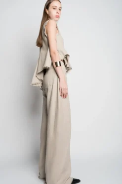 Hot Marques ' Almeida WOVEN BOYFRIEND TROUSERS BEIGE