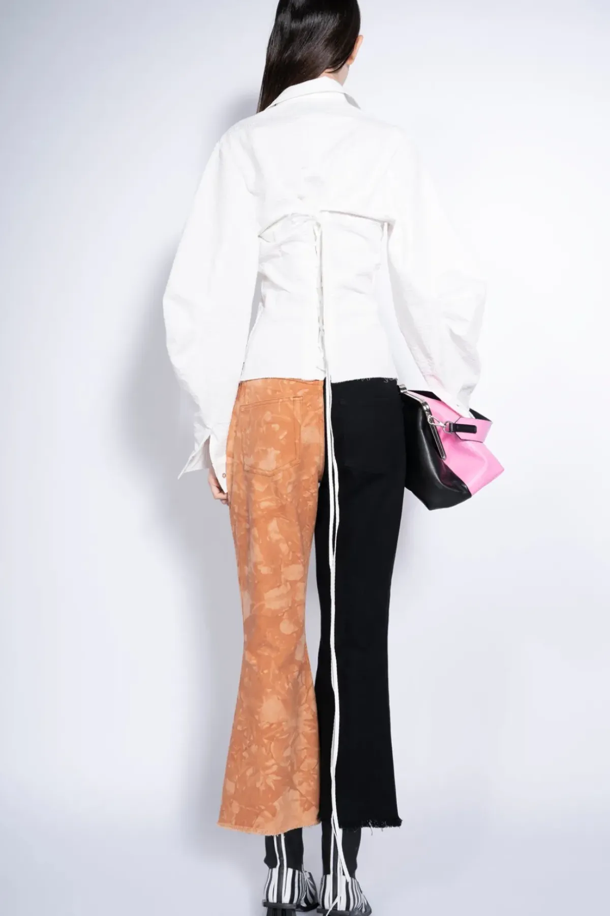 Sale Marques ' Almeida BICOLOR HIGH WAISTED CAPRIS MULTICOLOUR