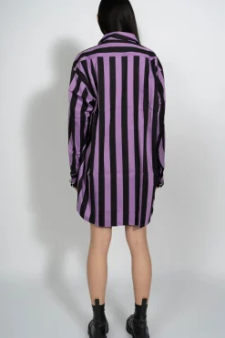 Best Marques ' Almeida BLACK AND LILAC STRIPED XXL SHIRT MULTICOLOUR