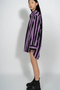 Best Marques ' Almeida BLACK AND LILAC STRIPED XXL SHIRT MULTICOLOUR