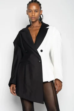 Sale Marques ' Almeida BLACK AND WHITE FITTED BLAZER BLACKWHITE