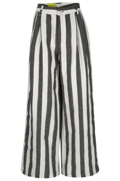 Online Marques ' Almeida BLACK AND WHITE STRIPES WIDE LEG TROUSERS BLACKWHITE
