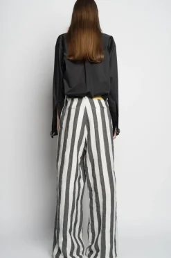 Online Marques ' Almeida BLACK AND WHITE STRIPES WIDE LEG TROUSERS BLACKWHITE