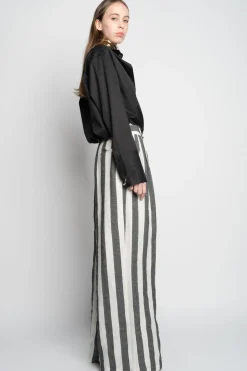 Online Marques ' Almeida BLACK AND WHITE STRIPES WIDE LEG TROUSERS BLACKWHITE