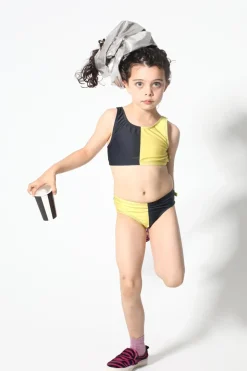 Marques ' Almeida BLACK AND YELLOW SWIMWEAR BIKINI SET MULTICOLOUR