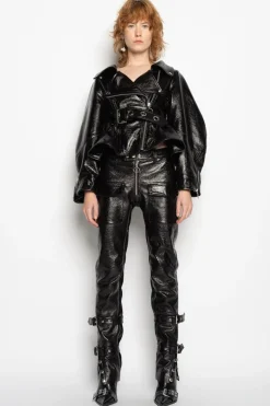 Sale Marques ' Almeida BIKER LEATHER TROUSERS BLACK