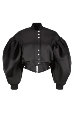 Clearance Marques ' Almeida BOMBER JACKET WITH PUFF SLEEVES BLACK