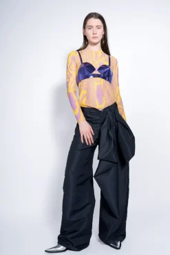 Marques ' Almeida BOYFRIEND TROUSERS WITH BOW BLACK