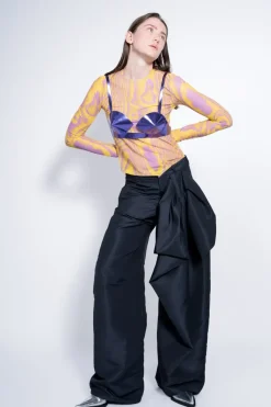 Marques ' Almeida BOYFRIEND TROUSERS WITH BOW BLACK