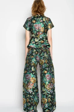 New Marques ' Almeida BROCADE BOYFRIEND TROUSERS BLACK