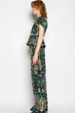 New Marques ' Almeida BROCADE BOYFRIEND TROUSERS BLACK