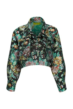 Discount Marques ' Almeida BROCADE CROPPED OVERSHIRT BLACK