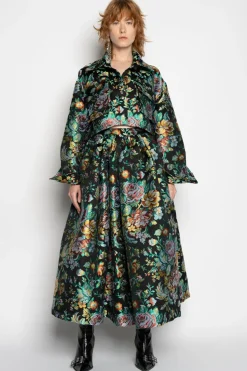 Discount Marques ' Almeida BROCADE CROPPED OVERSHIRT BLACK