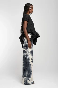 Best Marques ' Almeida CAP SLEEVE PLISSE T-SHIRT BLACK