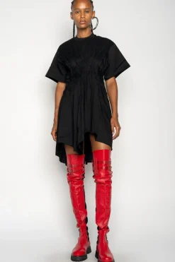 Online Marques ' Almeida CINCHED PLEATED T-SHIRT DRESS BLACK