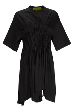 Online Marques ' Almeida CINCHED PLEATED T-SHIRT DRESS BLACK