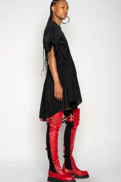 Online Marques ' Almeida CINCHED PLEATED T-SHIRT DRESS BLACK