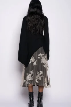 New Marques ' Almeida DRAPED JUMPER IN MERINO KNIT BLACK