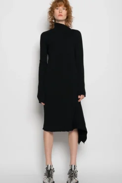 Clearance Marques ' Almeida DRAPED NECK DRESS BLACK