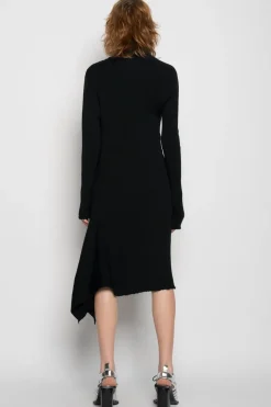Clearance Marques ' Almeida DRAPED NECK DRESS BLACK