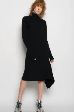Clearance Marques ' Almeida DRAPED NECK DRESS BLACK