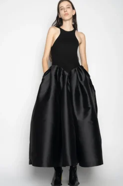 Marques ' Almeida DRESS WITH TANK TOP SCOOPED BLACK