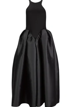 Marques ' Almeida DRESS WITH TANK TOP SCOOPED BLACK