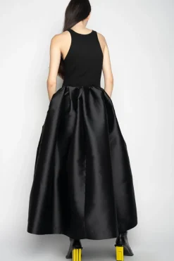 Marques ' Almeida DRESS WITH TANK TOP SCOOPED BLACK