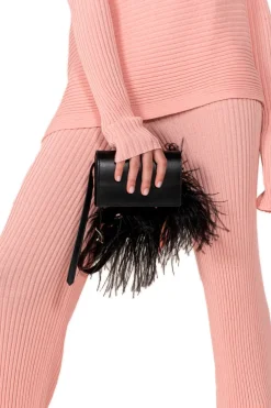 Clearance Marques ' Almeida FEATHER BELT BAG BLACK