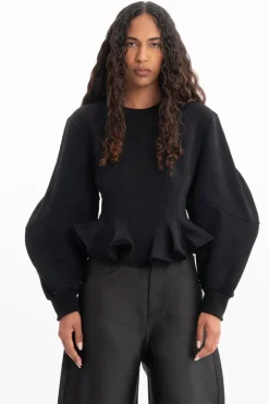 Online Marques ' Almeida FRILL SWEATSHIRT BLACK