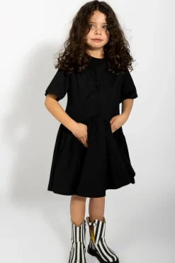 New Marques ' Almeida GATHERED JERSEY T-SHIRT DRESS BLACK