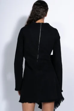 Online Marques ' Almeida JANIS DRESS WITH FRONT PLEATS BLACK