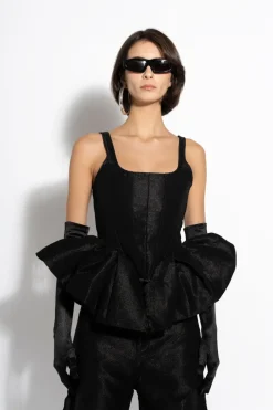 New Marques ' Almeida LUREX FITTED CORSET BLACK