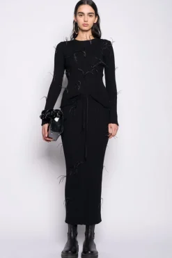 Discount Marques ' Almeida MERINO WOOL LONG SKIRT BLACK