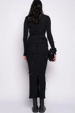 Discount Marques ' Almeida MERINO WOOL LONG SKIRT BLACK