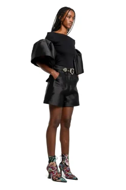 Sale Marques ' Almeida MIKADO SHORTS WITH BELT BLACK