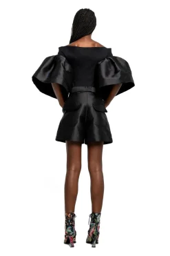 Sale Marques ' Almeida MIKADO SHORTS WITH BELT BLACK